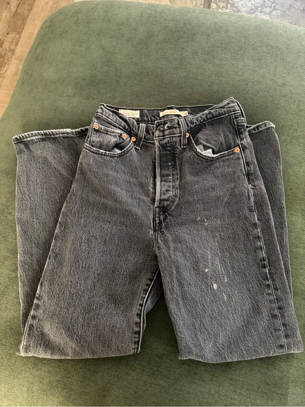 Women's Levi’s Black Washed Straight-Leg Jeans
